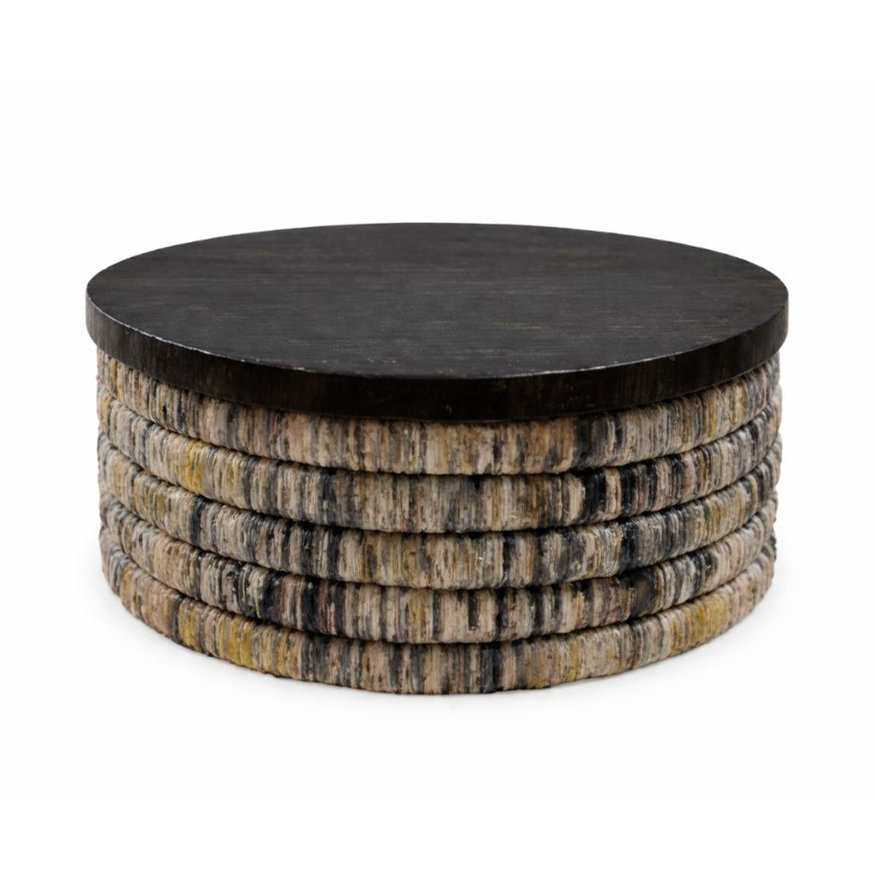 Table Basse Ronde Magani Banana Grey Wash