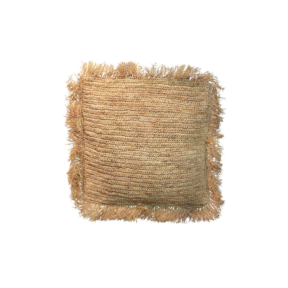 De Raffia Kussenhoes - Vierkant - Naturel - 40x40