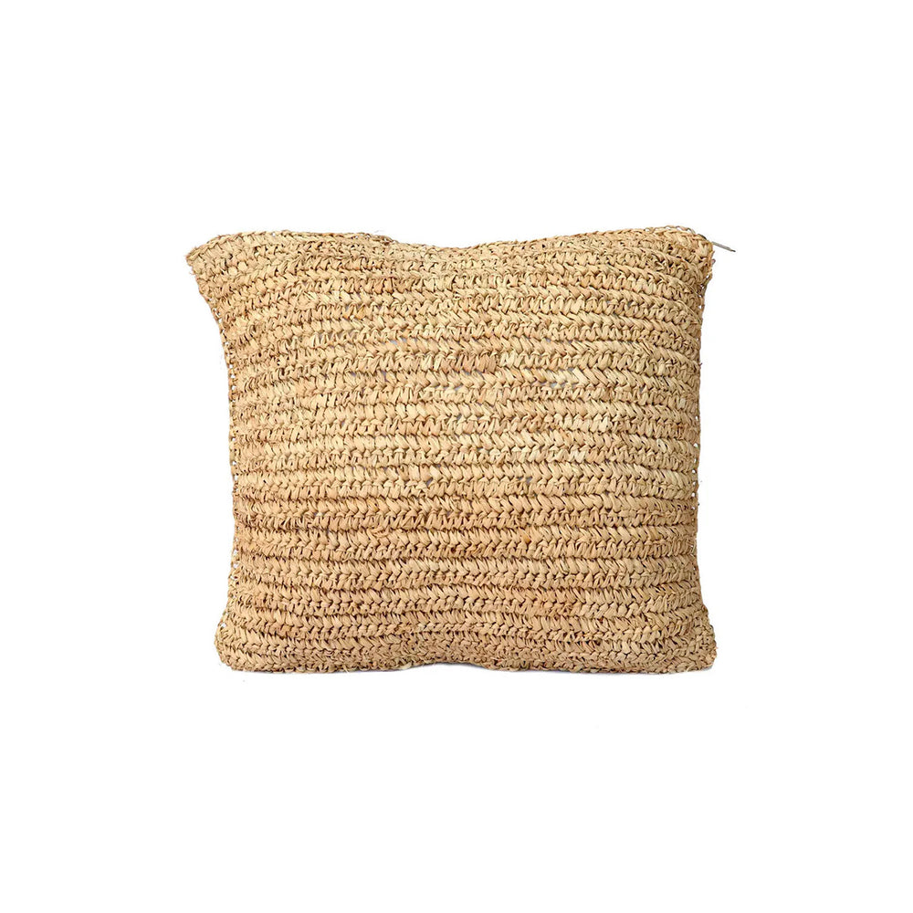 De Raffia Flores Kussenhoes Vierkant - Naturel - 40x40