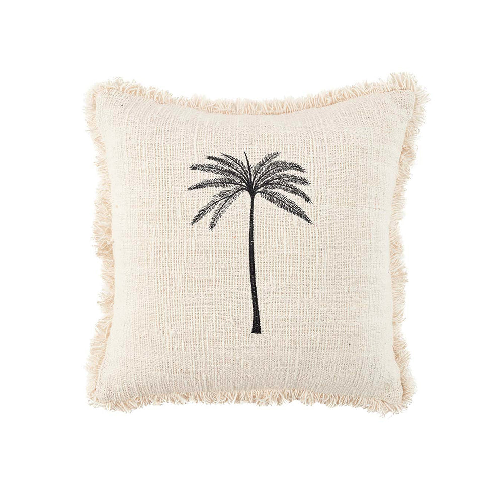 La Funda de Cojín Gili Palm - Natural Negro