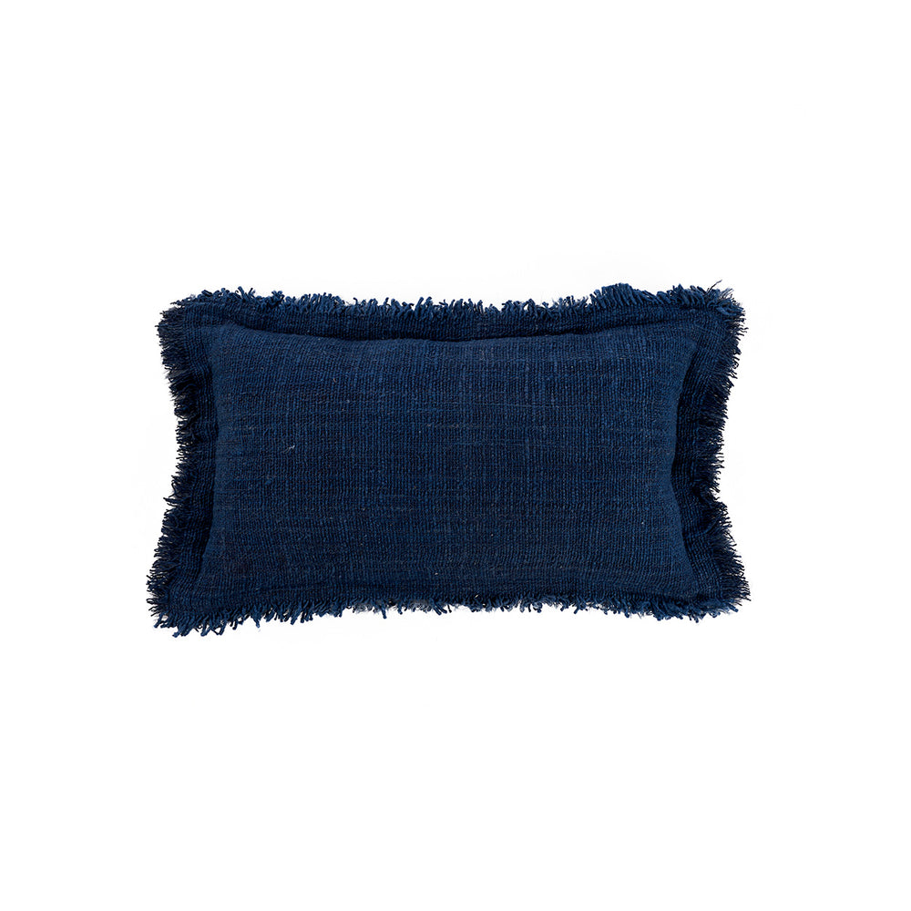 La Funda De Cojín Azure Fringe - Azul Índigo - 30x50