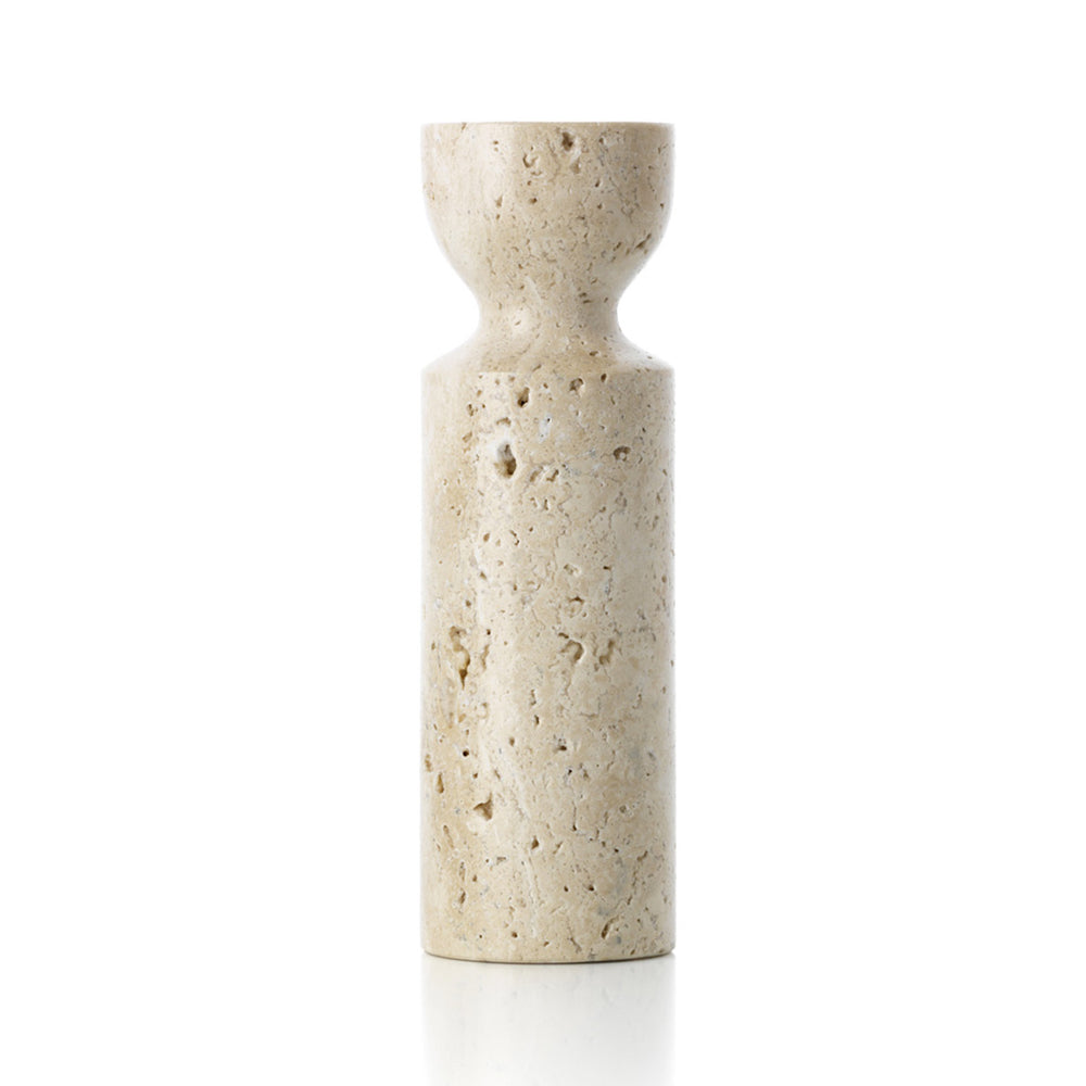 El Candelabro Reloj de Arena de Travertino - Beige - M