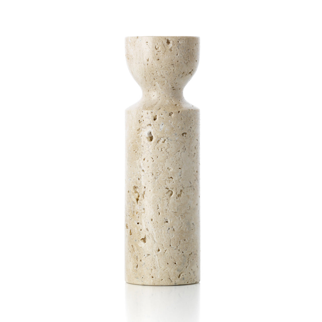 El Candelabro Reloj de Arena de Travertino - Beige - M