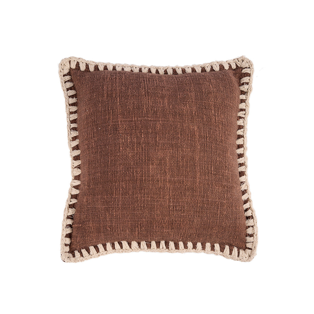De Espresso Edge Kussensloop - Bruin Wit