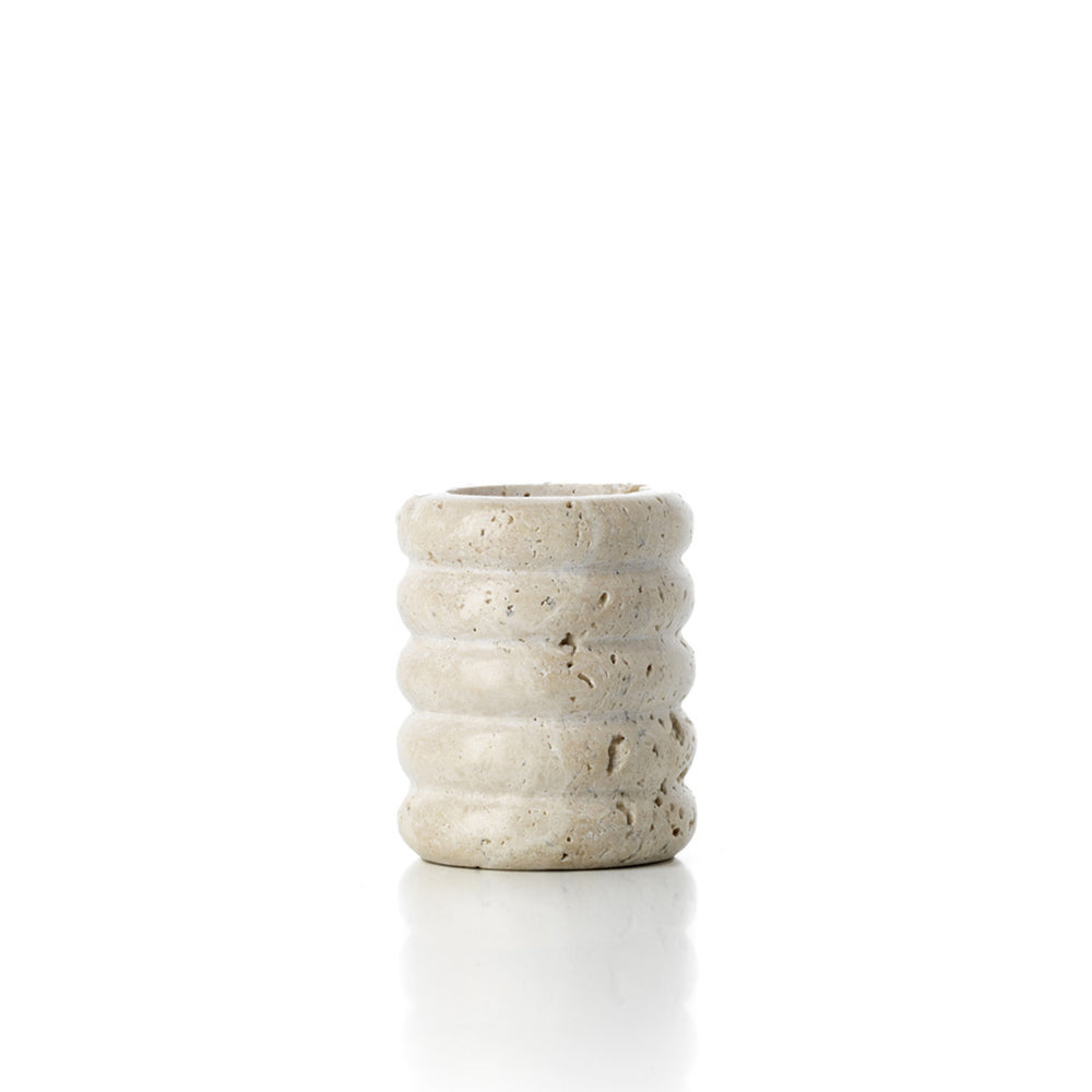 Le Photophore Travertine Ripple T-Light - Beige - S