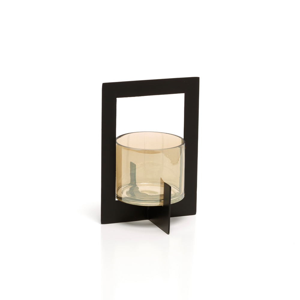 The Hurricane Framed Candle Holder - Black - M