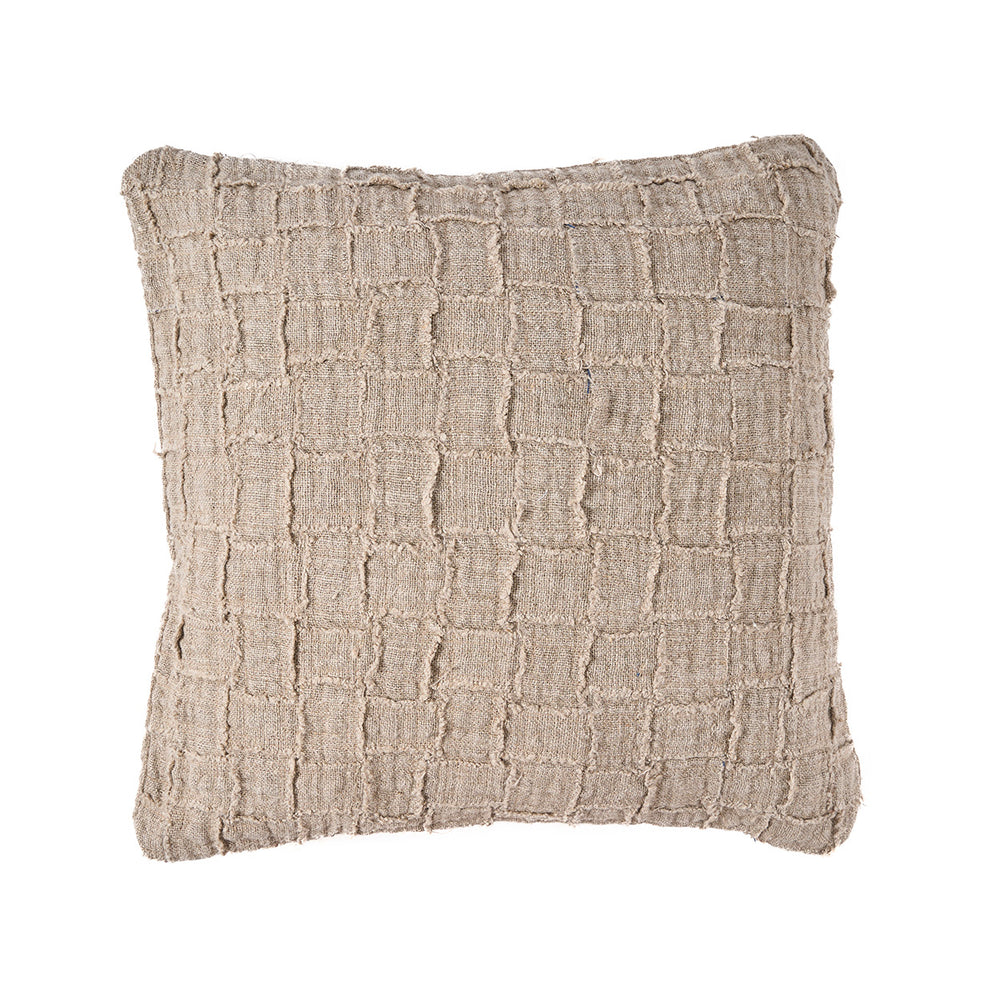 La Funda de Cojín Linen Damier - Natural