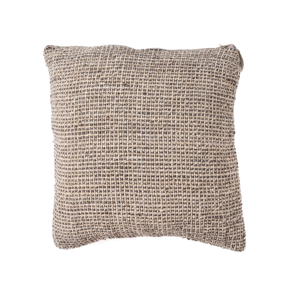 De Linen Grain Kussensloop - Naturel Zwart