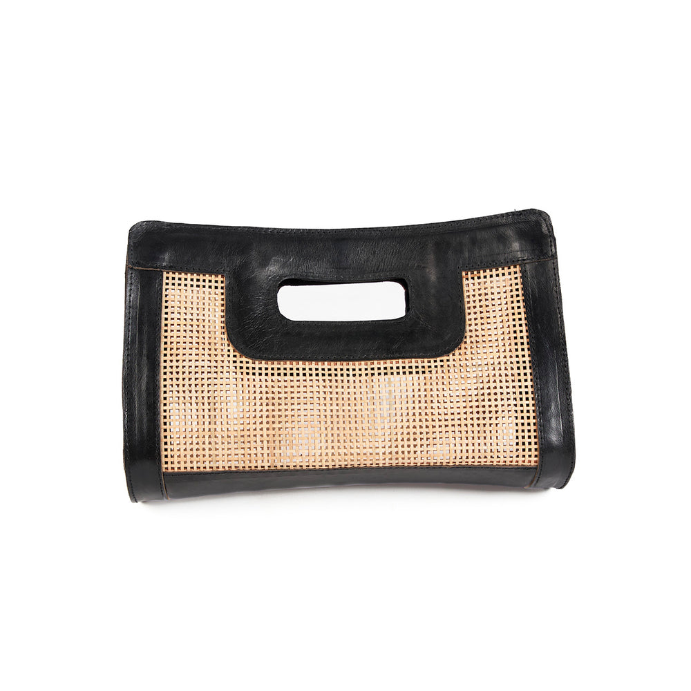 The Riviera Noir Clutch - Natural Black