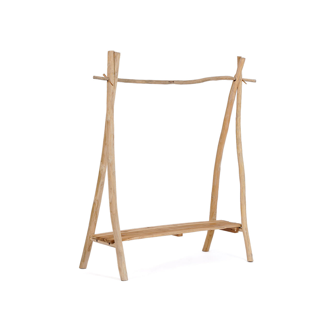 Appendiabiti In Legno Naturale Con Base Triangolare - Stabile E Salvaspazio Per Camera, Soggiorno, Ingresso - 2