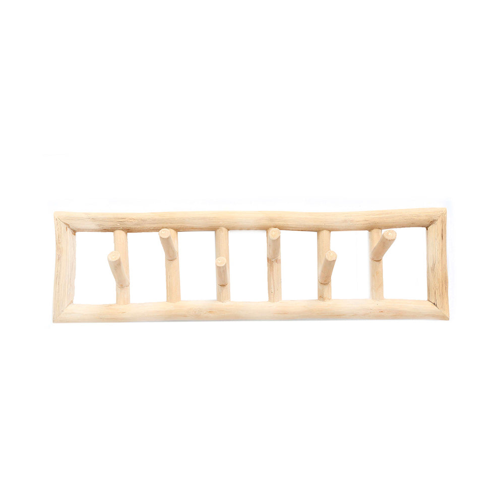 Natural wood clothing hanger made from authentic teak in Indonesia.