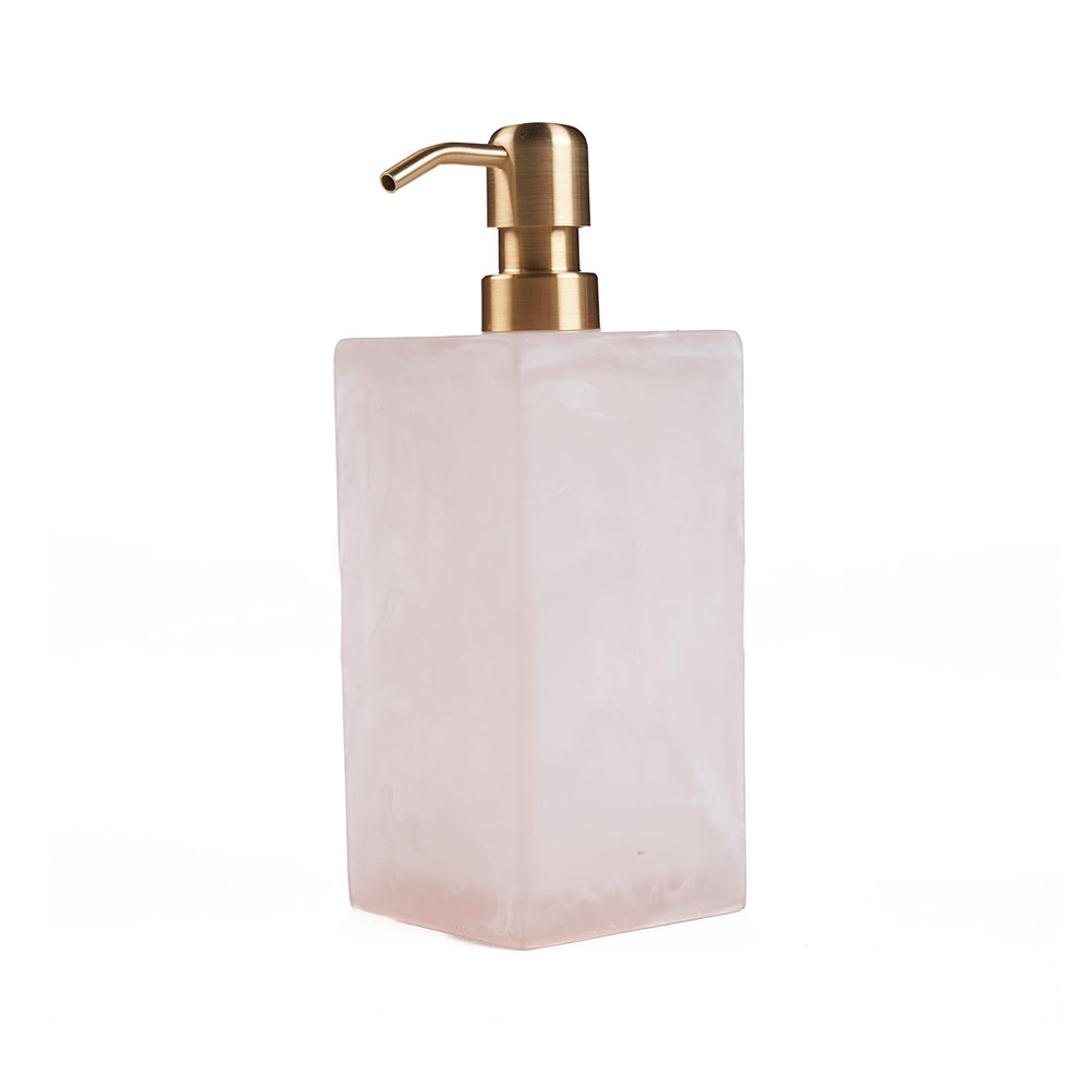 De Resin Zeepdispenser - Roze Wit