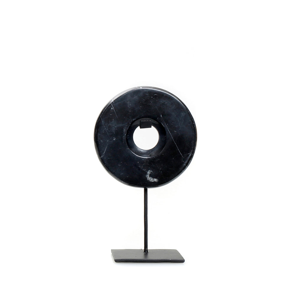 Il Disco in Marmo su Supporto - Nero - S