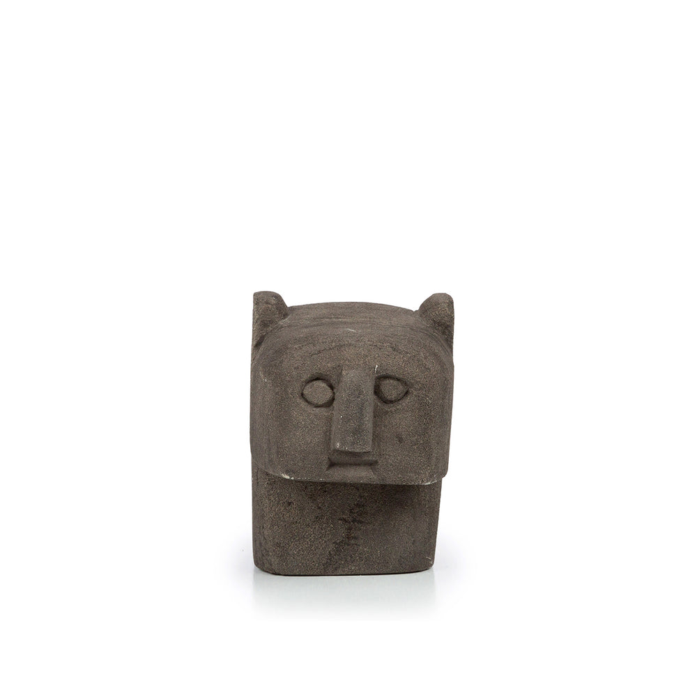 A decorative grey stone in petite size with grey hue, made in Indonesia from sandstone.