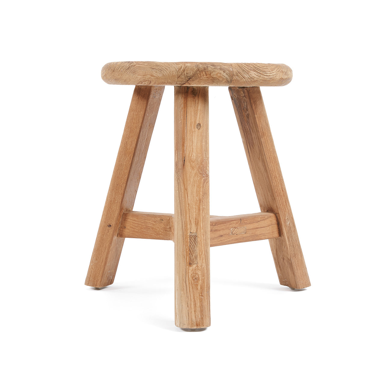 Tabouret Rustique Fait Main 19ème Siècle en Chêne, France