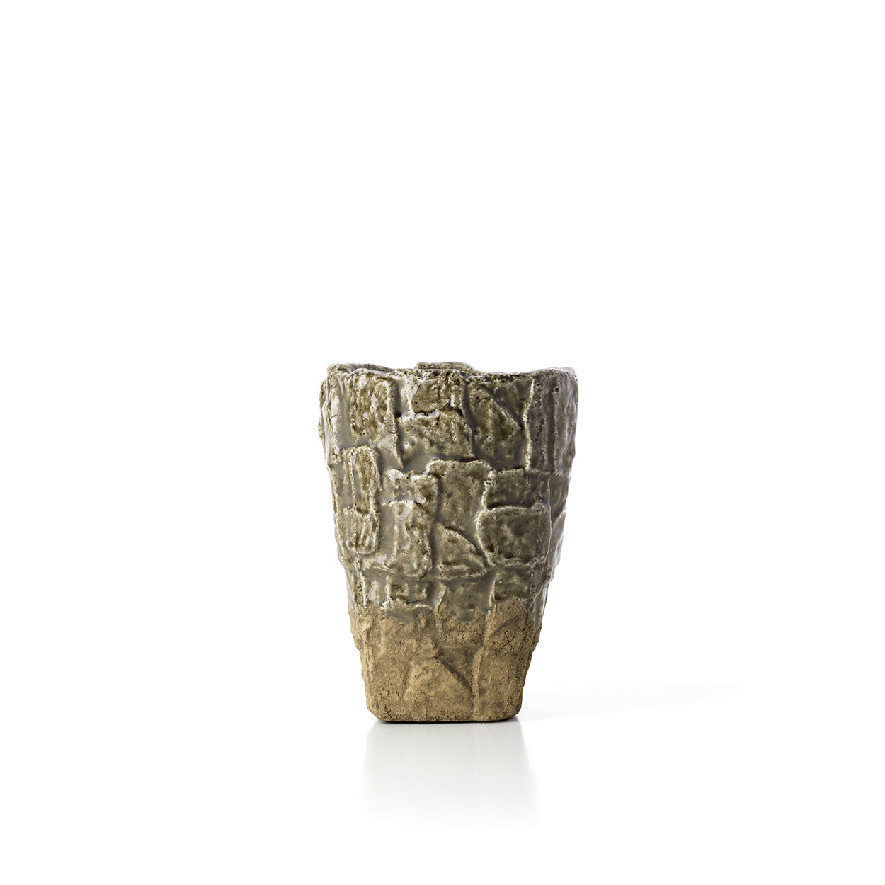 Die Rock Textur Vase - Grauer Stein - S