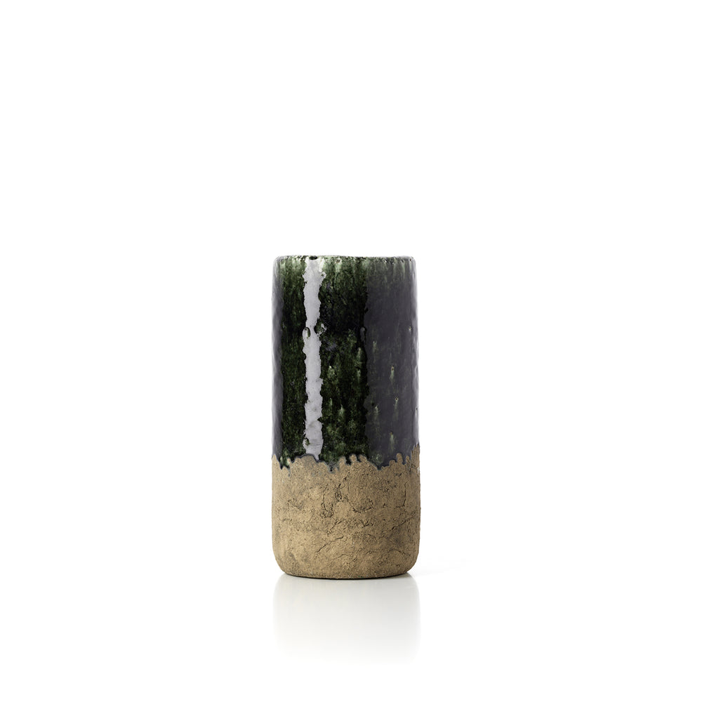 Le Vase Cylindre Moss - Vert Béton - M