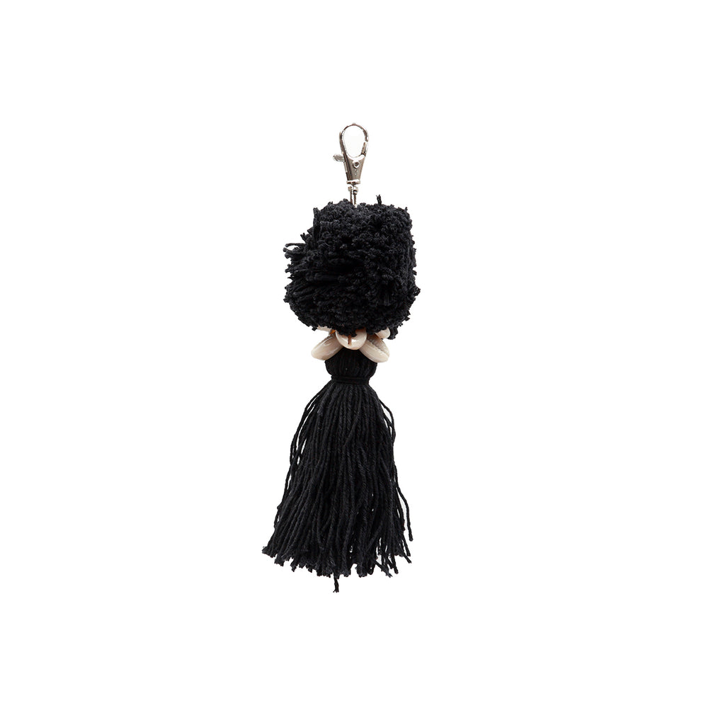De Pompom Sleutelhanger - Zwart