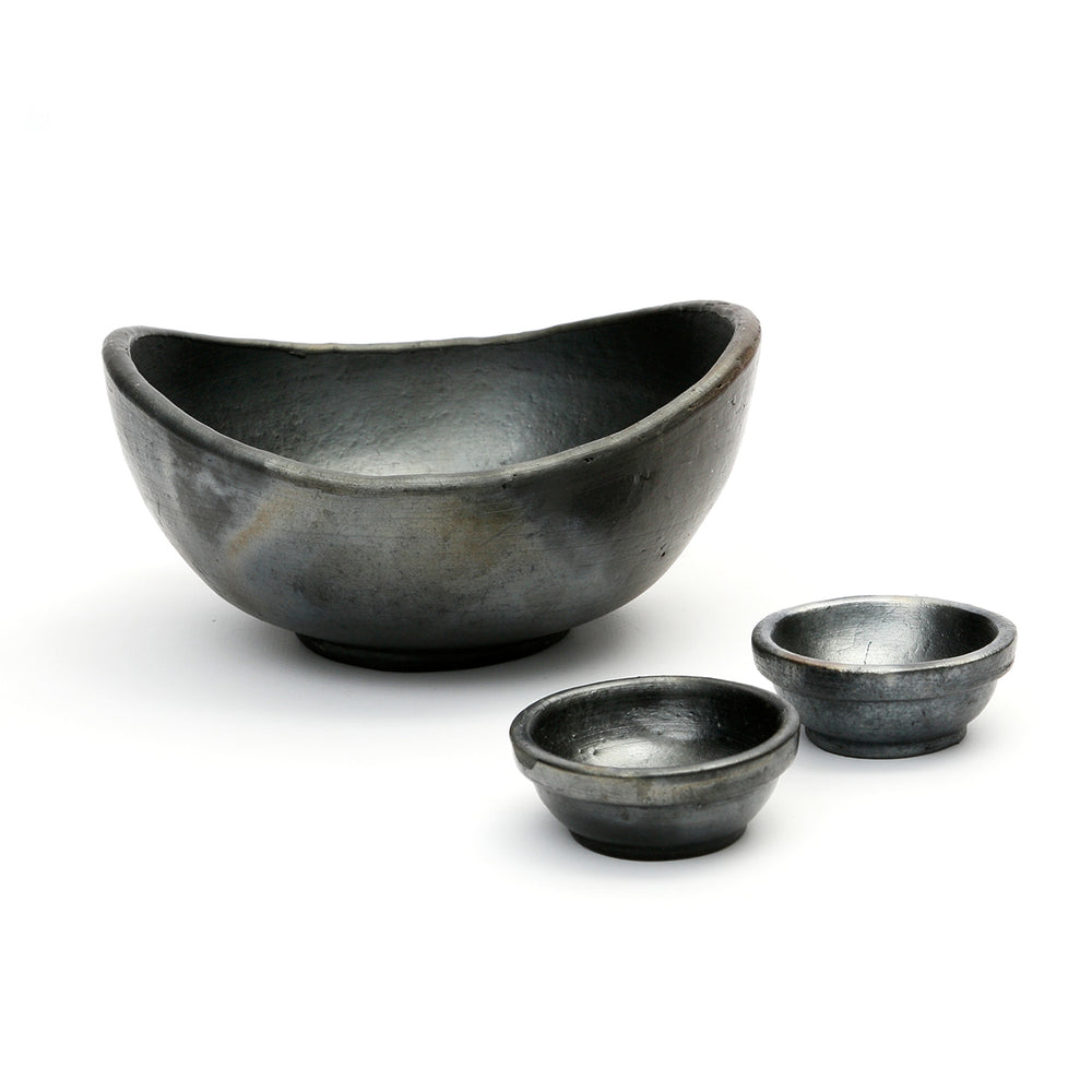 Le Bol Courbé Brûlé - Noir - Lot de 3