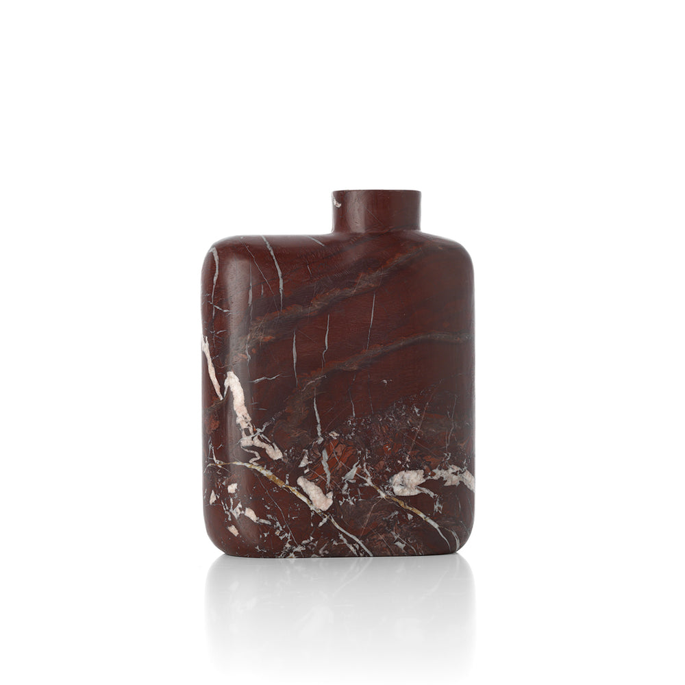 De Rosso Levanto Marmeren Vaas - Wijnrood - Hoog