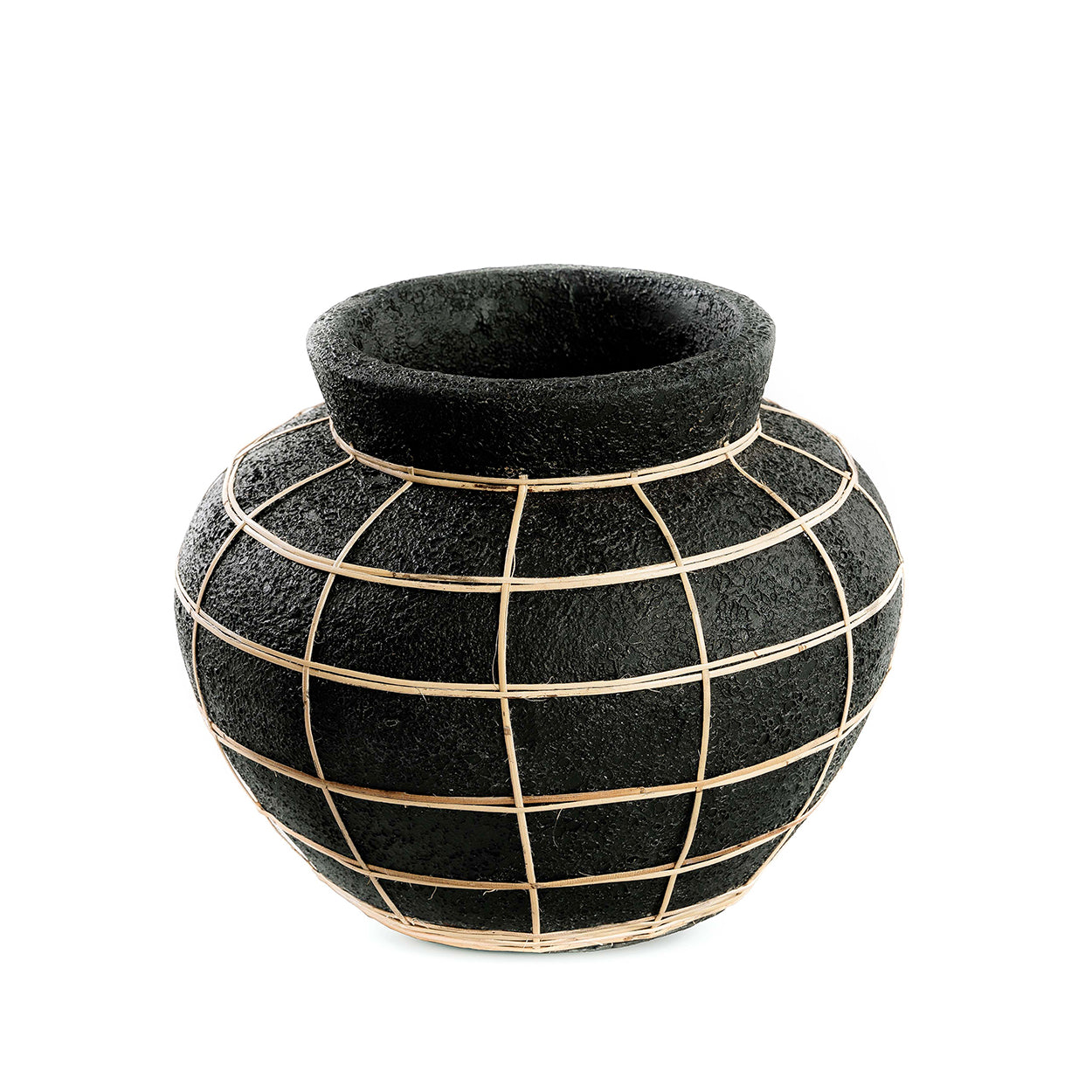 Die Belly Vase - Schwarz Natur - M