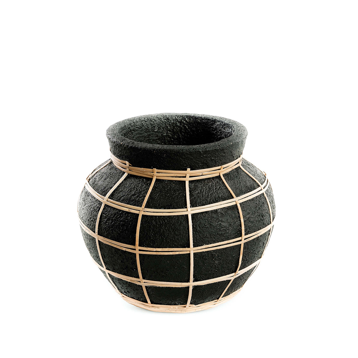 Die Belly Vase - Schwarz Natur - S
