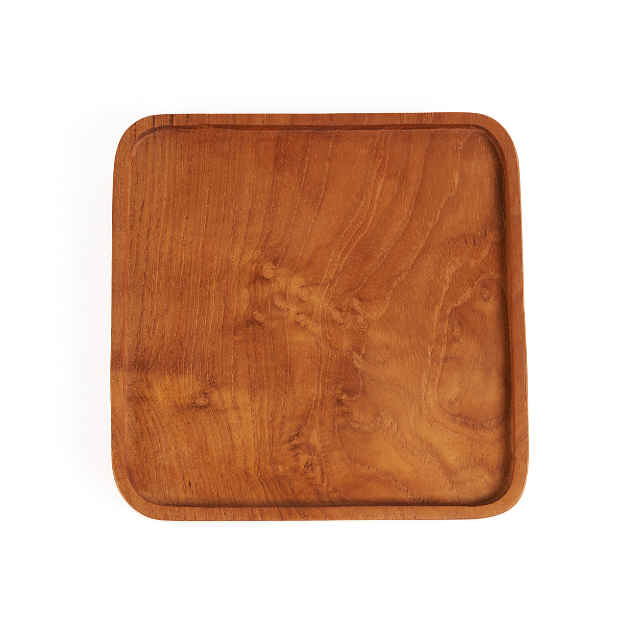 The Teak Square Plate - Natural - XS