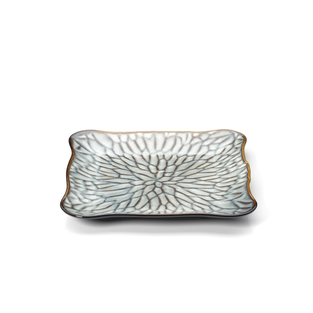 El Plato Cuadrado Lotus Ice - Marrón Gris - L