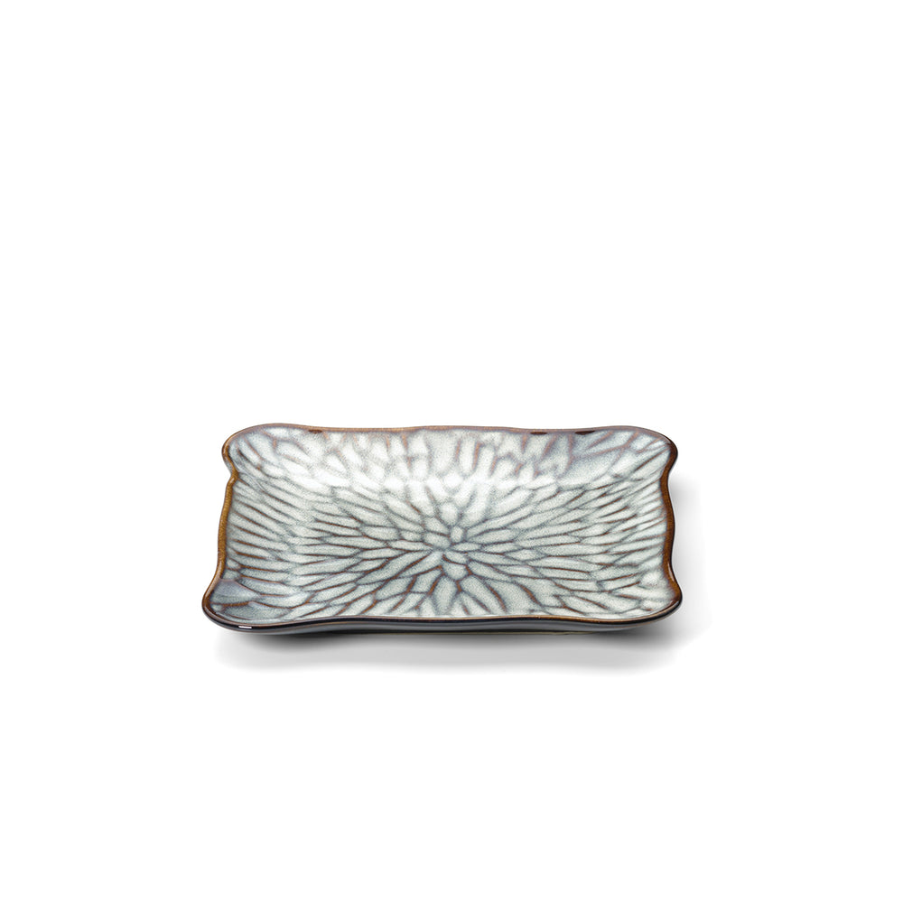 Il Piatto Quadrato Lotus Ice - Fiore Grigio - M