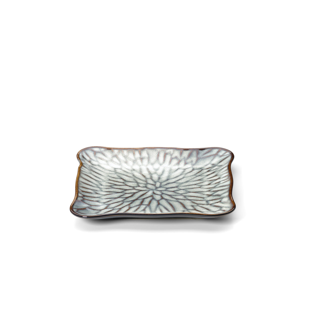 Il Piatto Quadrato Lotus Ice - Fiore Grigio - M