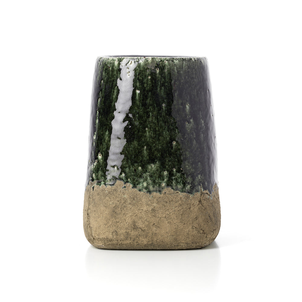 Der Moss Kegelförmige Blumentopf - Beton Grün - L