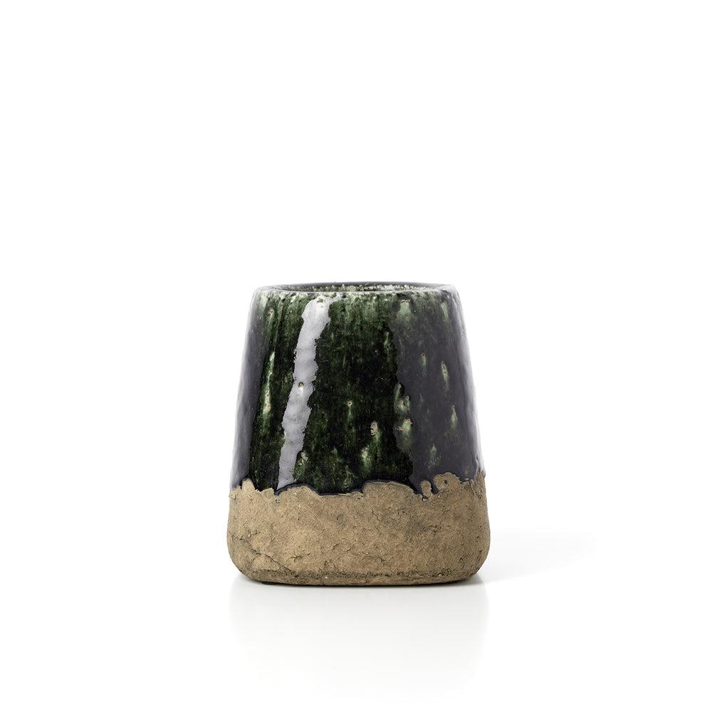 Der Moss Kegelförmige Blumentopf - Beton Grün - S