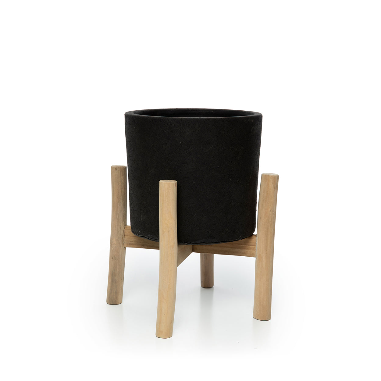 Der Charcoal Niedrige Pflanzer - Schwarz Natur - S