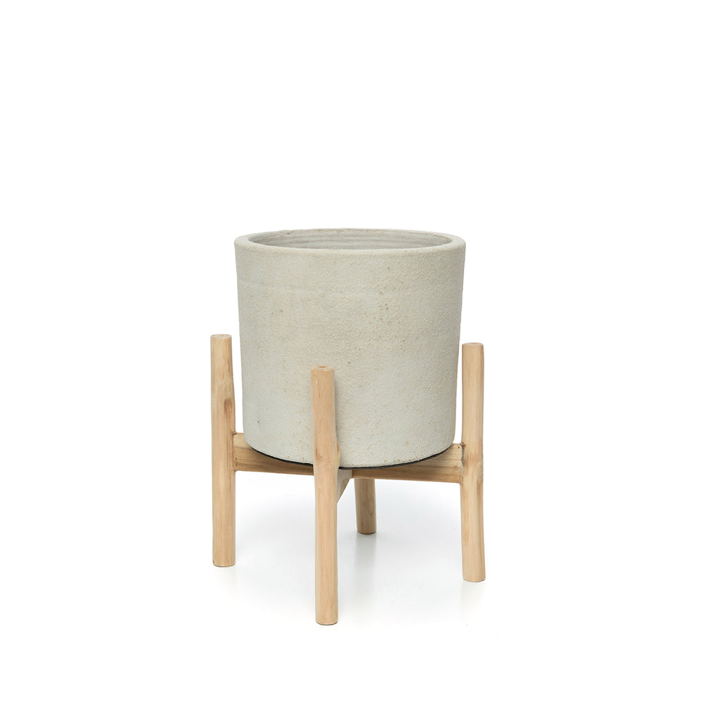 Il Porta Piante Chalk Basso - Cemento Naturale - S