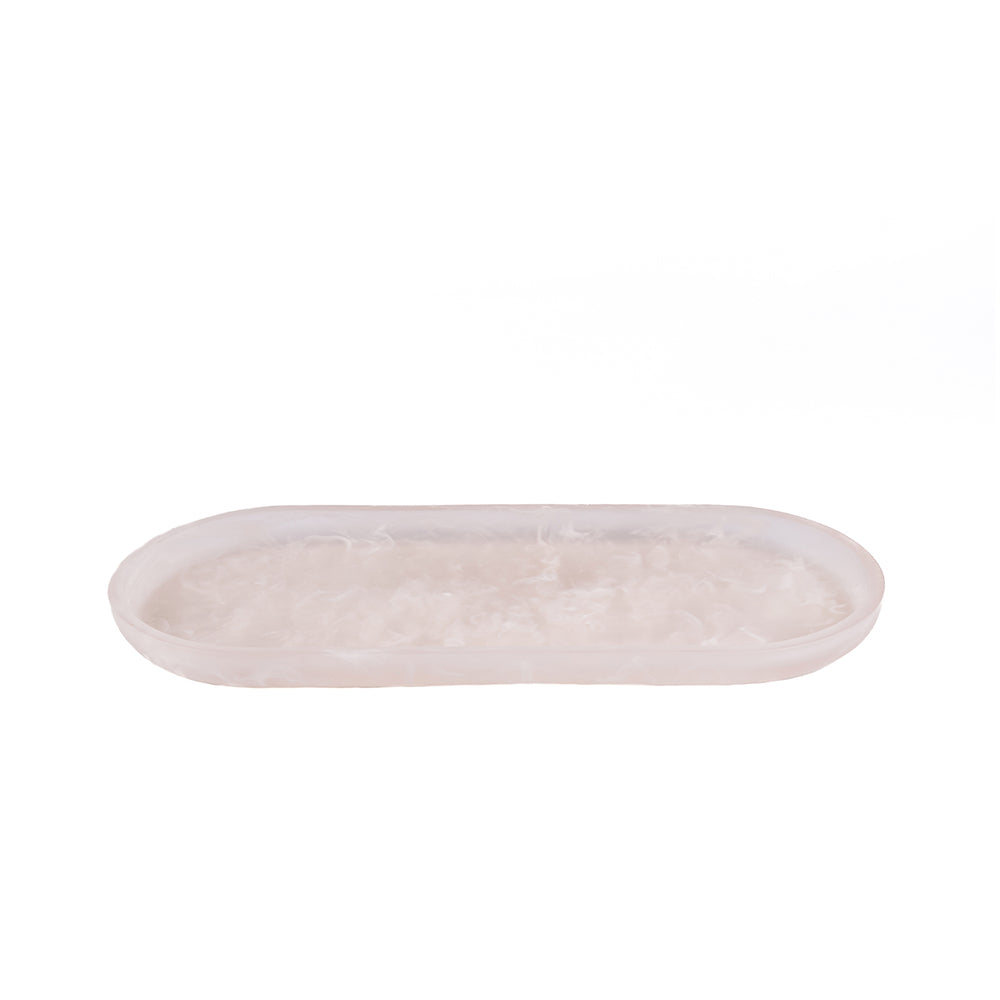 Il Piatto Ovale In Resina - Rosa Bianco