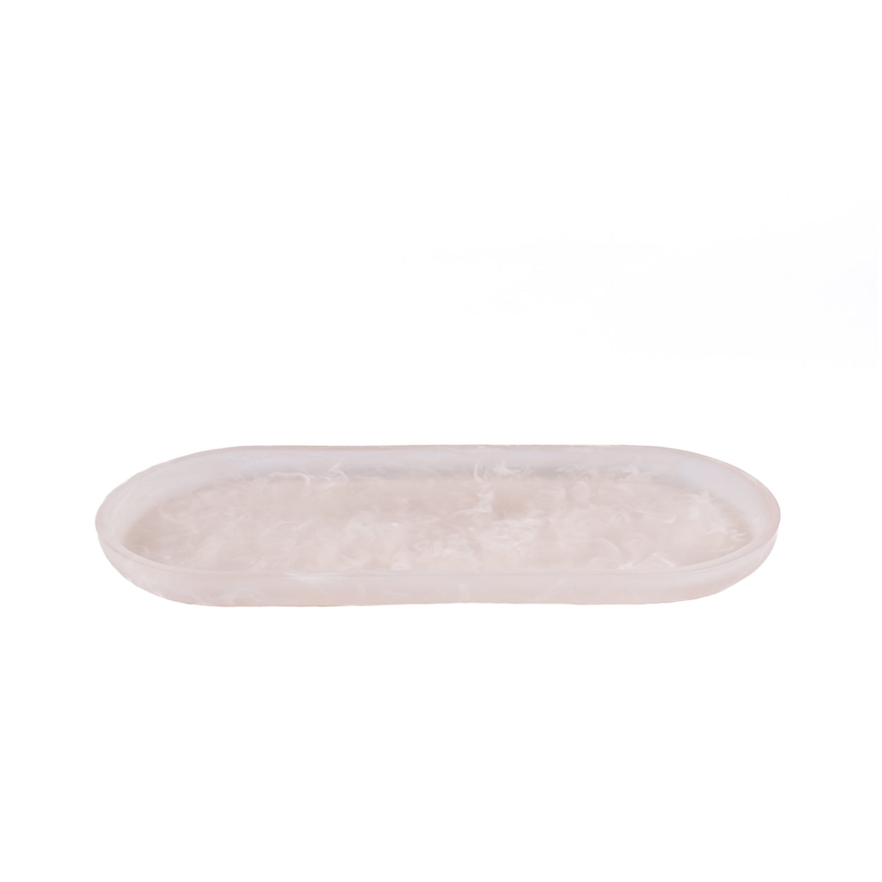 Il Piatto Ovale In Resina - Rosa Bianco