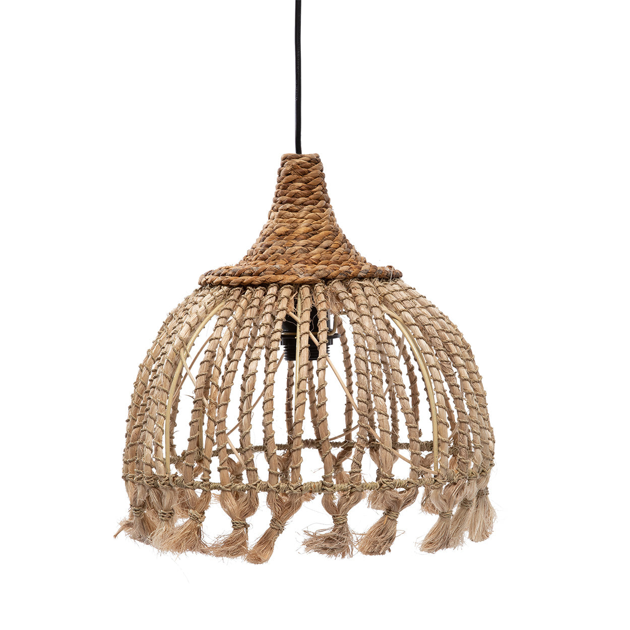 La Lampada a Sospensione Abaca Tassel - Naturale - S