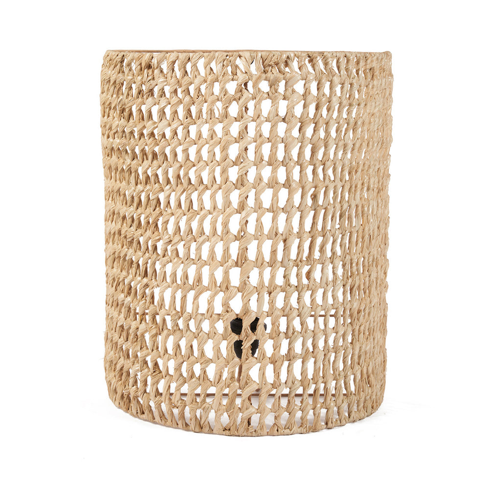 Handwoven applique wall lamp made from eco-friendly sisal, perfect for adding warm, ambient light to interiors
