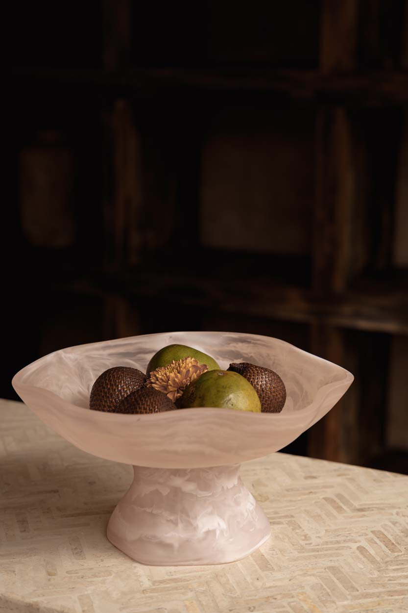 El Soporte De Frutas Orgánico De Resina - Rosa Blanco
