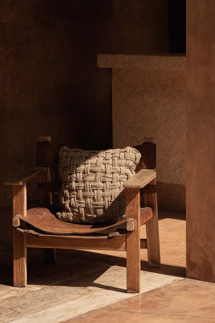 De Linen Crosier Kussensloop - Naturel