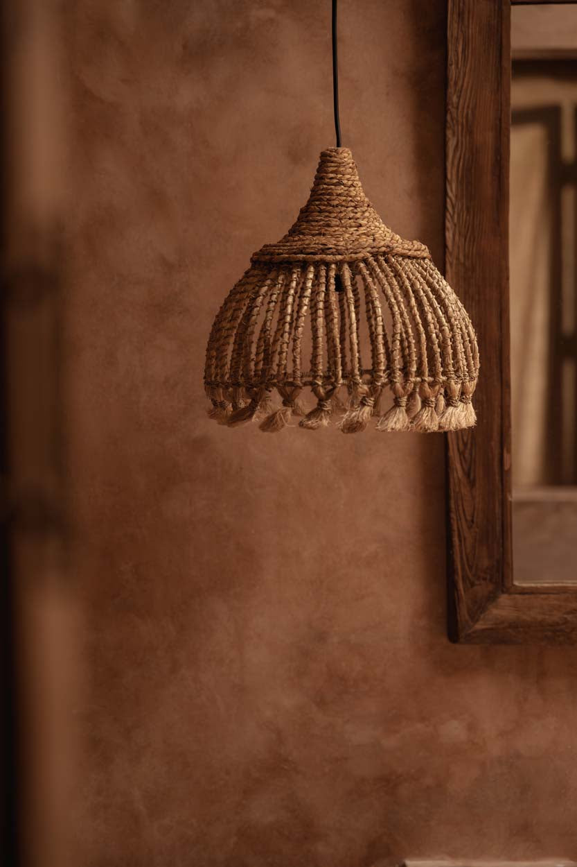 La Lampada a Sospensione Abaca Tassel - Naturale - S