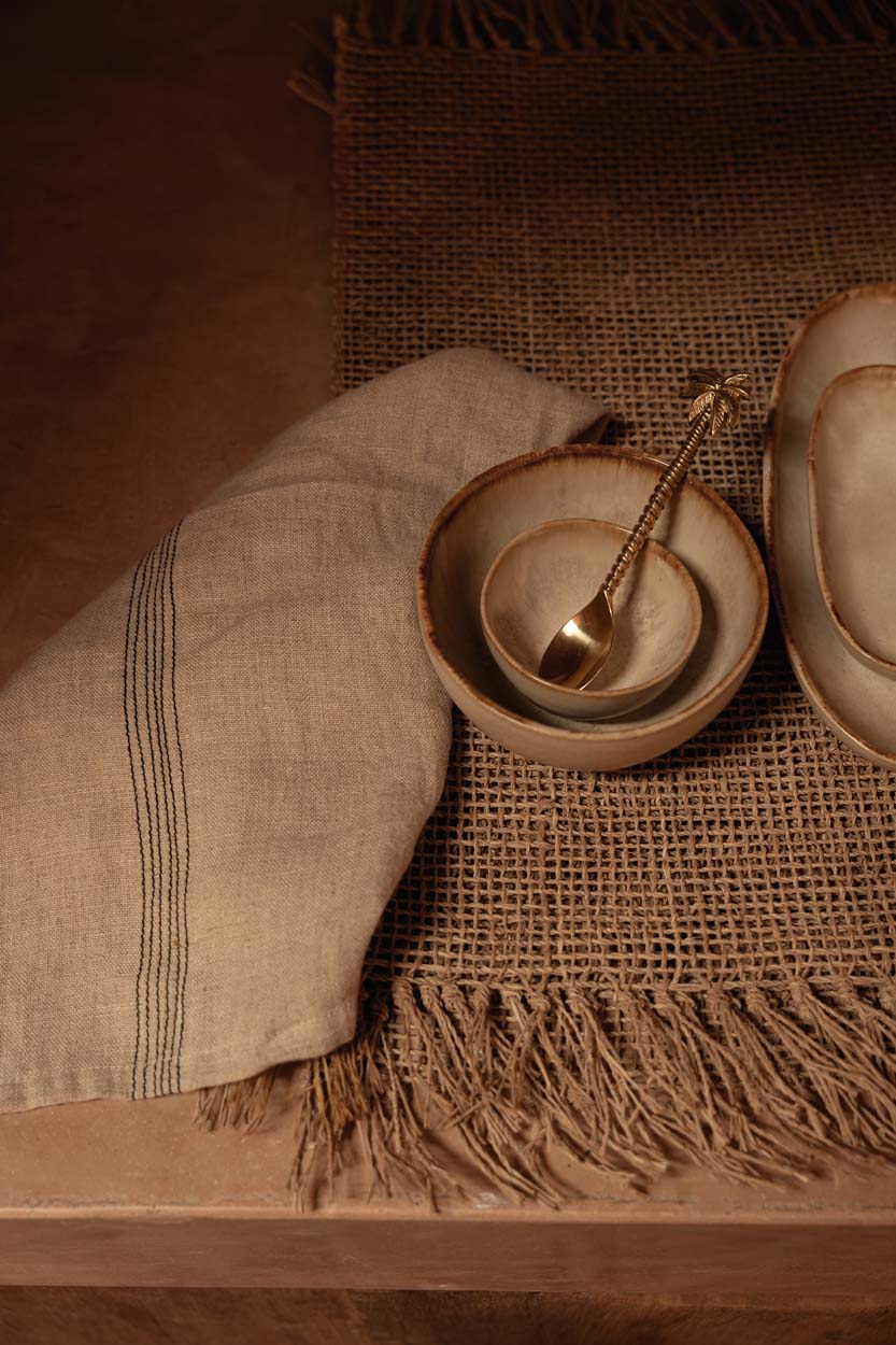 De Lint Biscuit Servet - Natuurlijk Zwart - 45x45