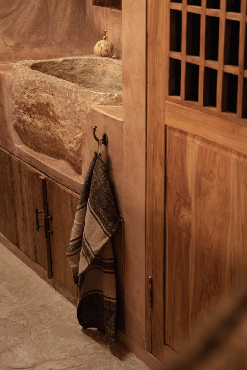 The Linen Smudge Kitchen Towel - Natural Black - 50x70