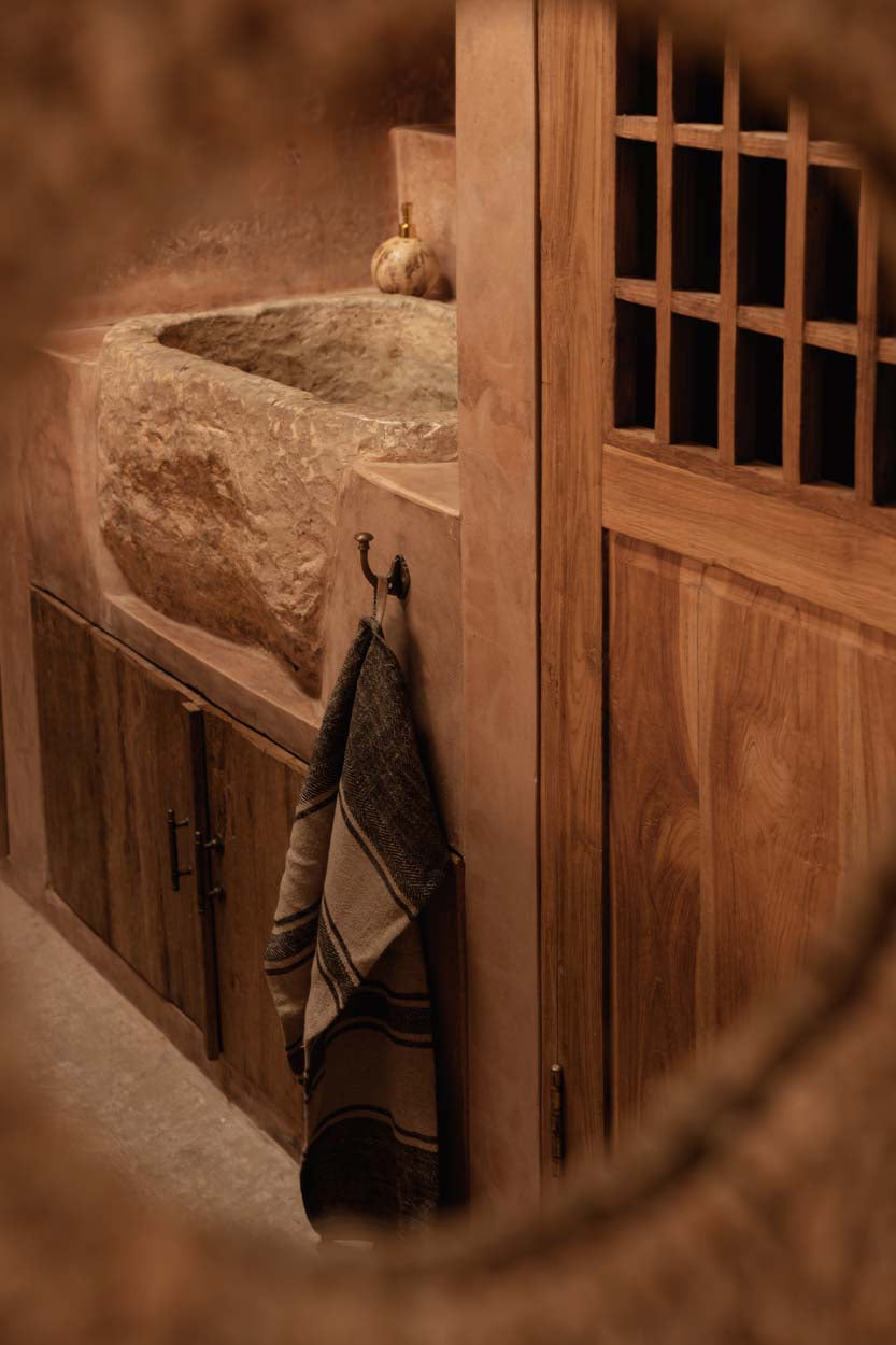 The Linen Smudge Kitchen Towel - Natural Black - 50x70