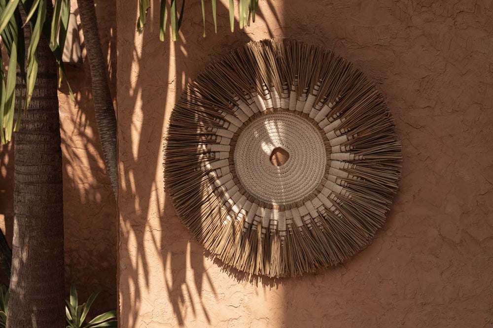 De Raffia Macramé Muurdecoratie - Naturel Wit