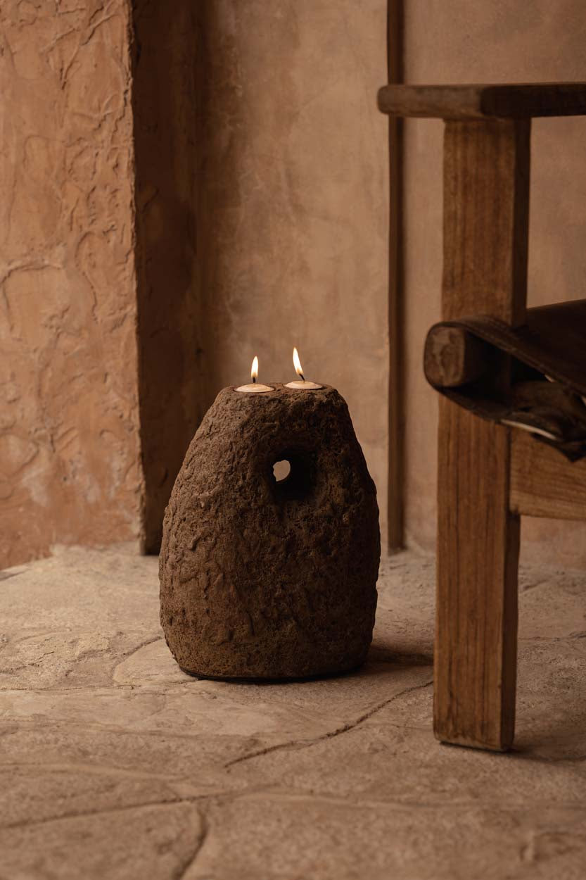 Der Terra Totem Kerzenhalter - Braun