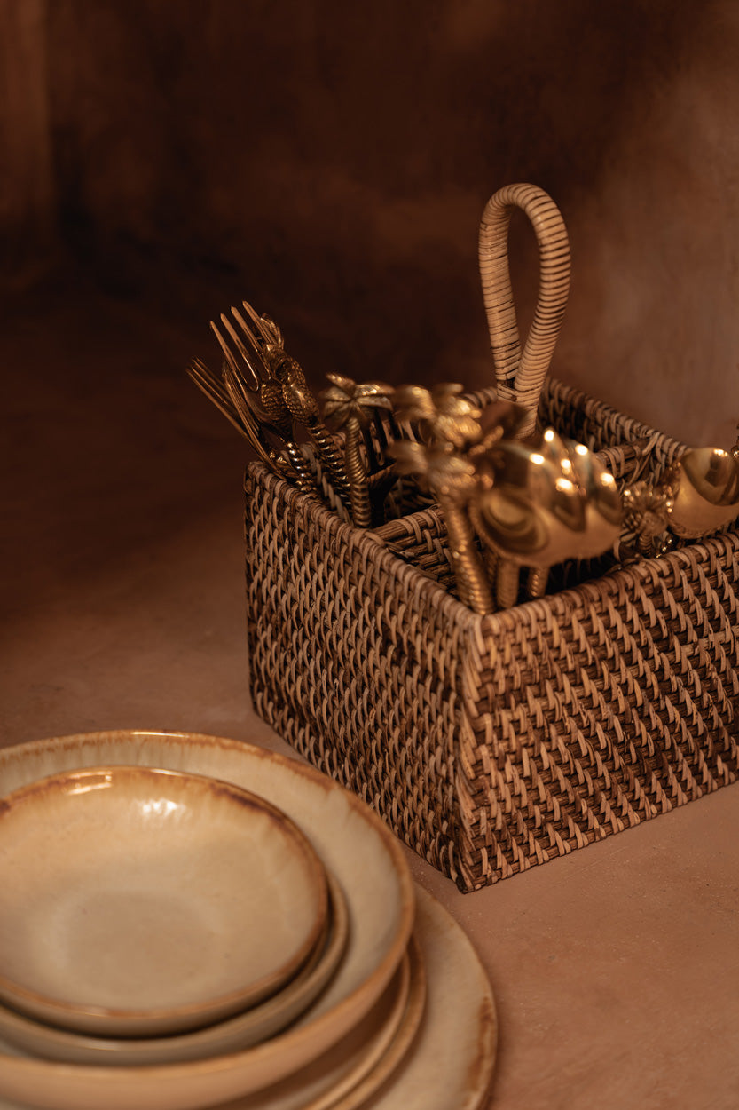 Der Rattan Besteckhalter N°4 - Naturbraun