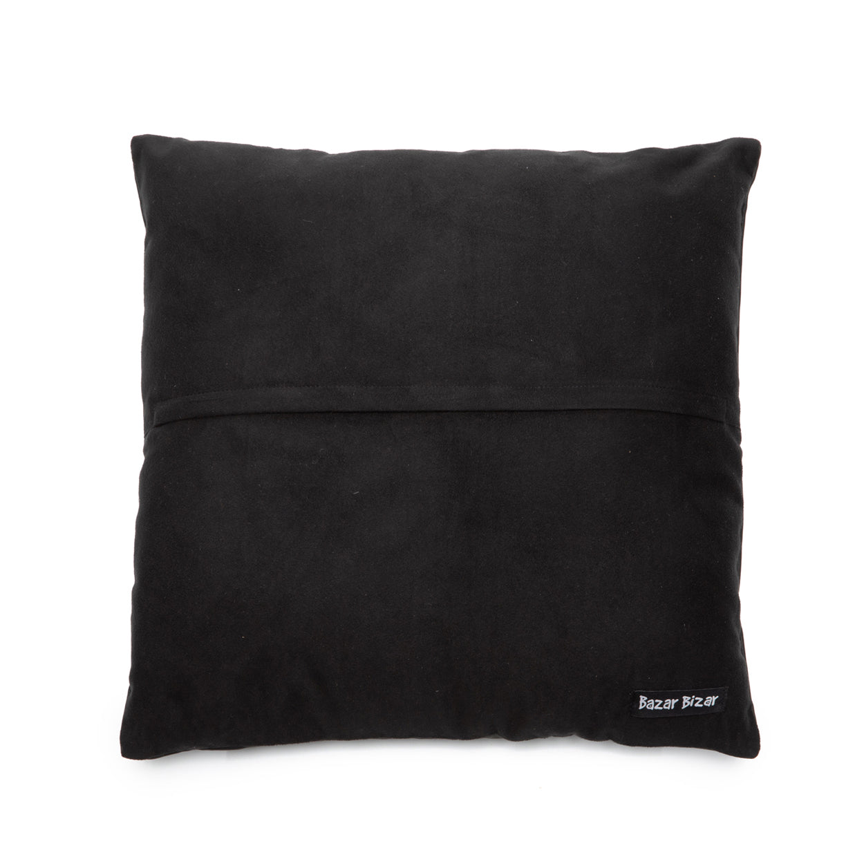 De Four Leather Panel Kussenhoes - Zwart - 40x40