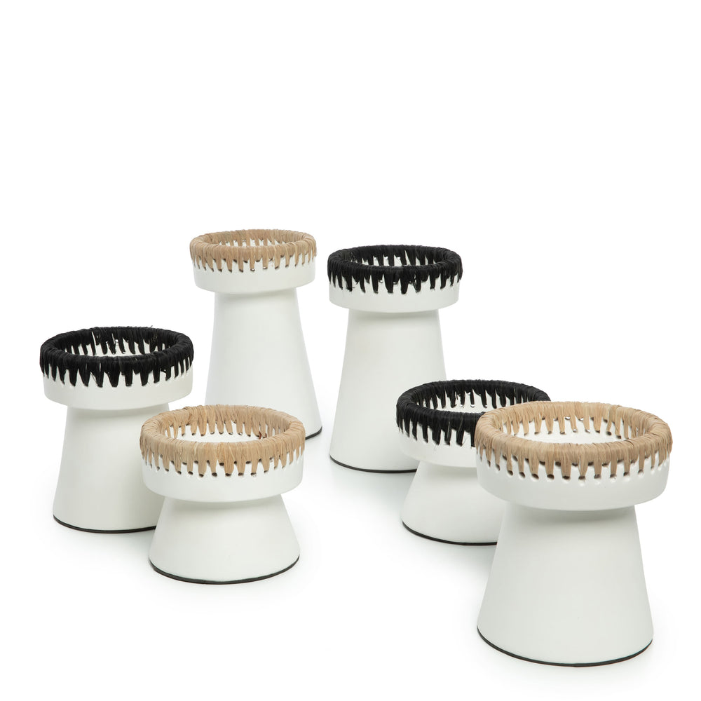 The Pretty Candle Holder - White Black - M