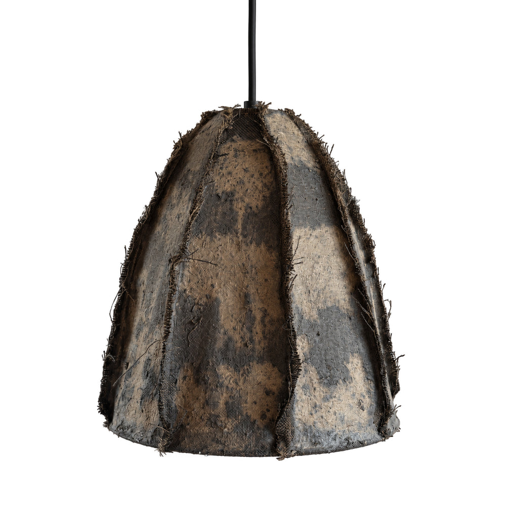 Paper Mache and Jute Hanging Lamp - L